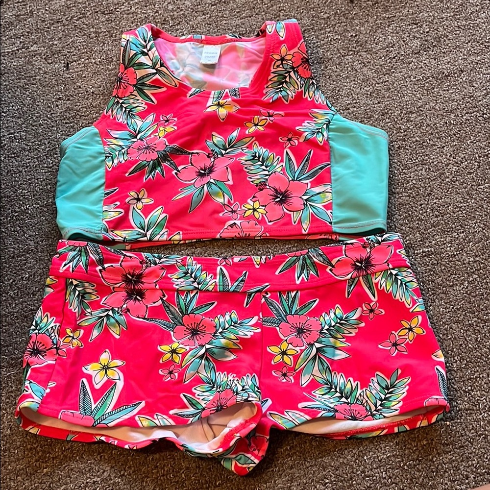 Joe Boxer Kids Swim Set (14) - Pink and Aqua Floral